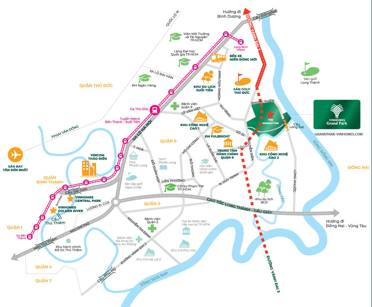 Vị trí chiến lược của Vinhomes Grand Park