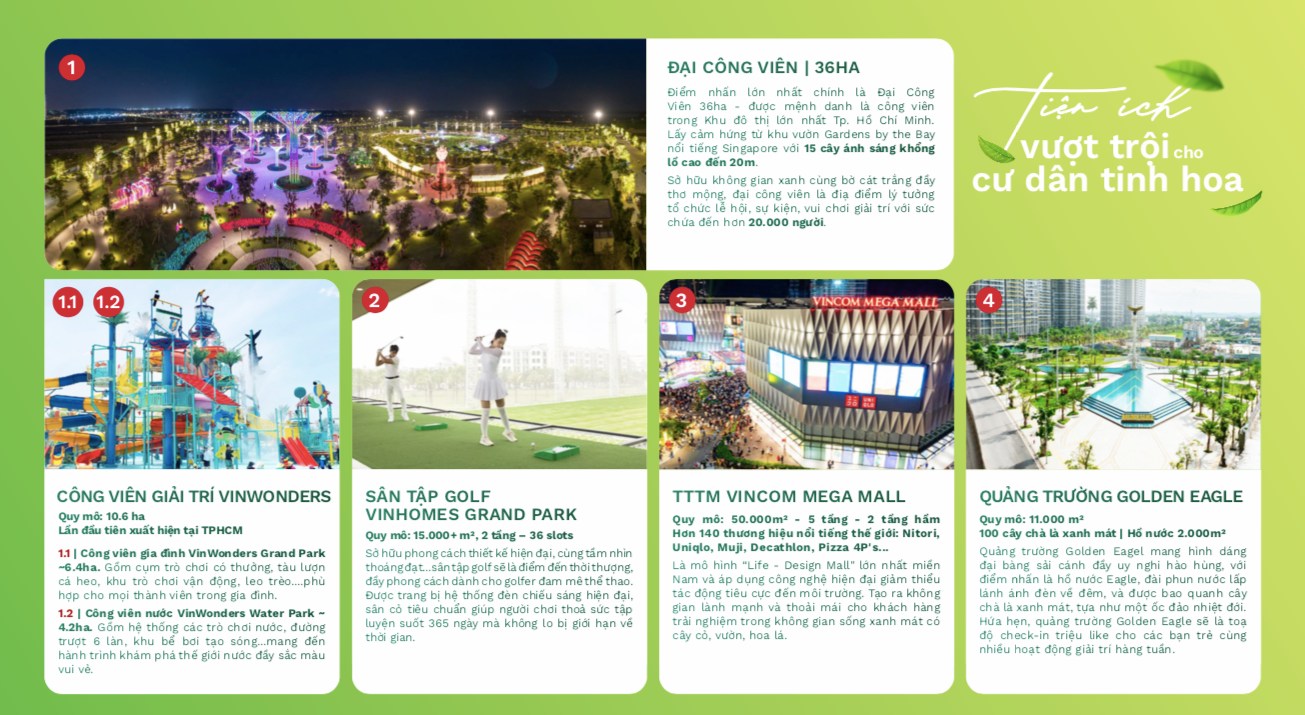 Hệ sinh thái tiện ích đẳng cấp tại đại đô thị Vinhomes Grand Park