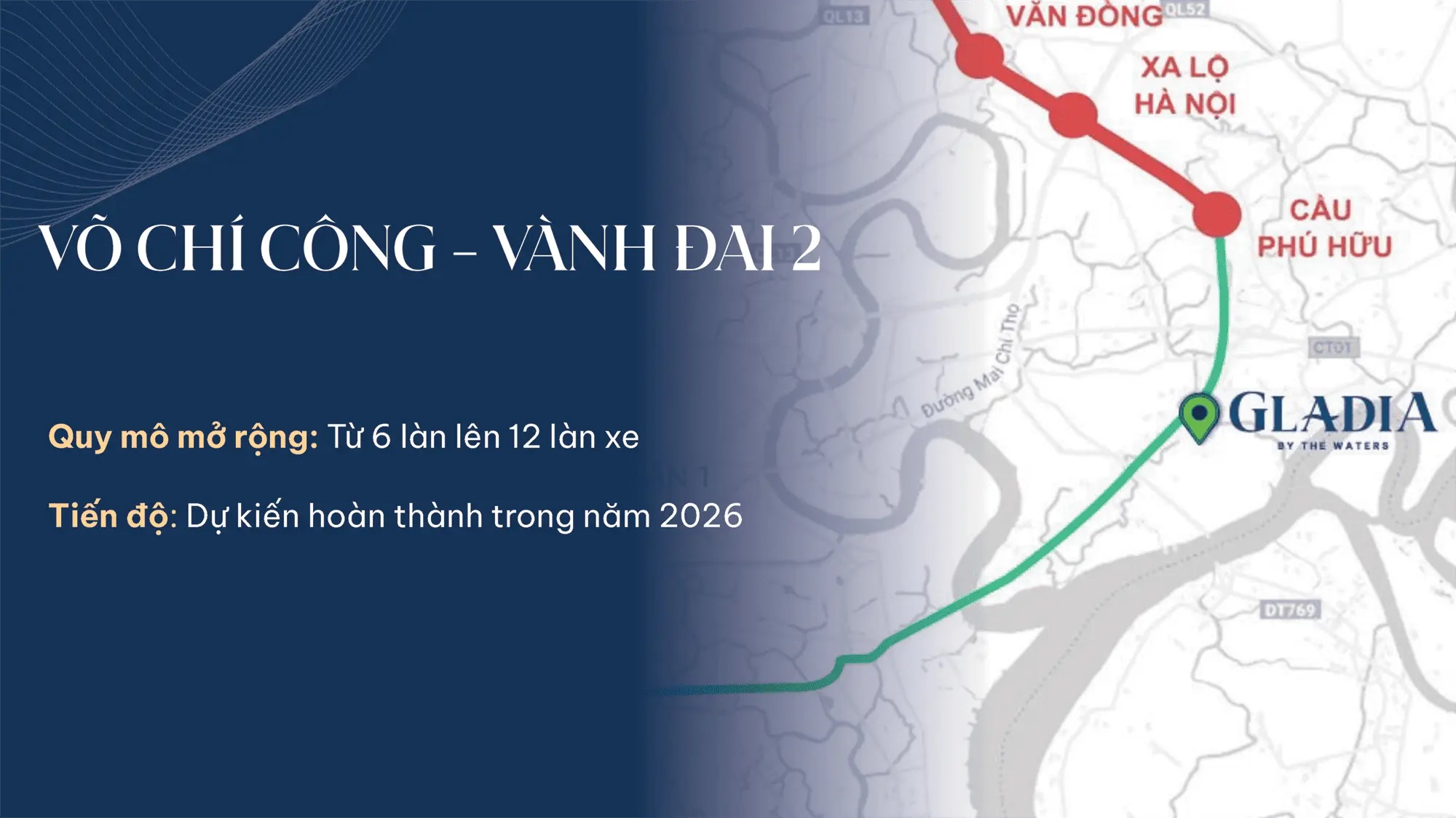 Vành đai 2 mở rộng từ 6 lên 12 làn xe, hoàn thành 2026, kết nối trực tiếp Gladia đến trung tâm thành phố