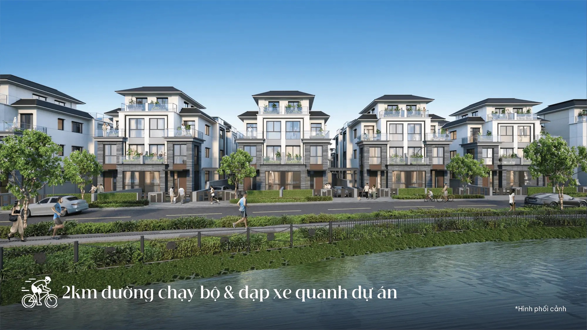2km đường chạy bộ và đạp xe quanh dự án, kết nối với thiên nhiên trong lành mỗi ngày