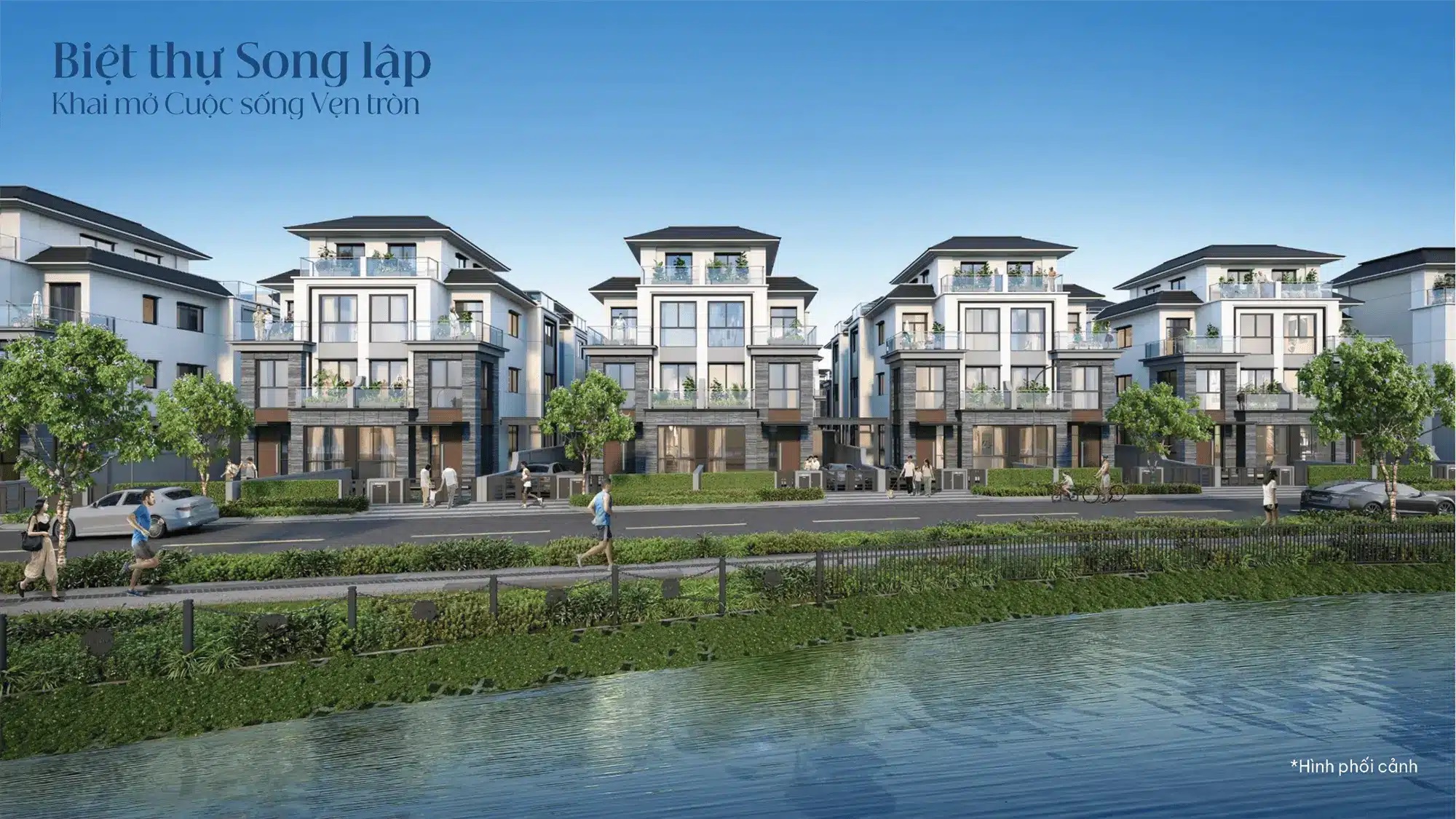Biệt thự song lập The Grace khai mở cuộc sống ven trôn với thiết kế hiện đại, view sông thơ mộng