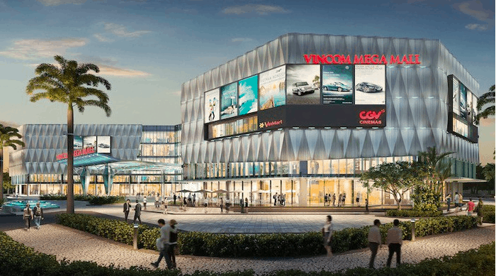 Tổ hợp mua sắm Trung tâm thương mại Vincom Mega Mall trực thuộc Vinhomes Grand Park.