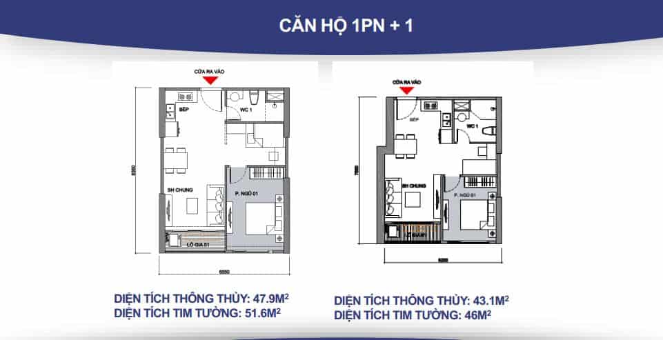 không gian căn hộ 1pn