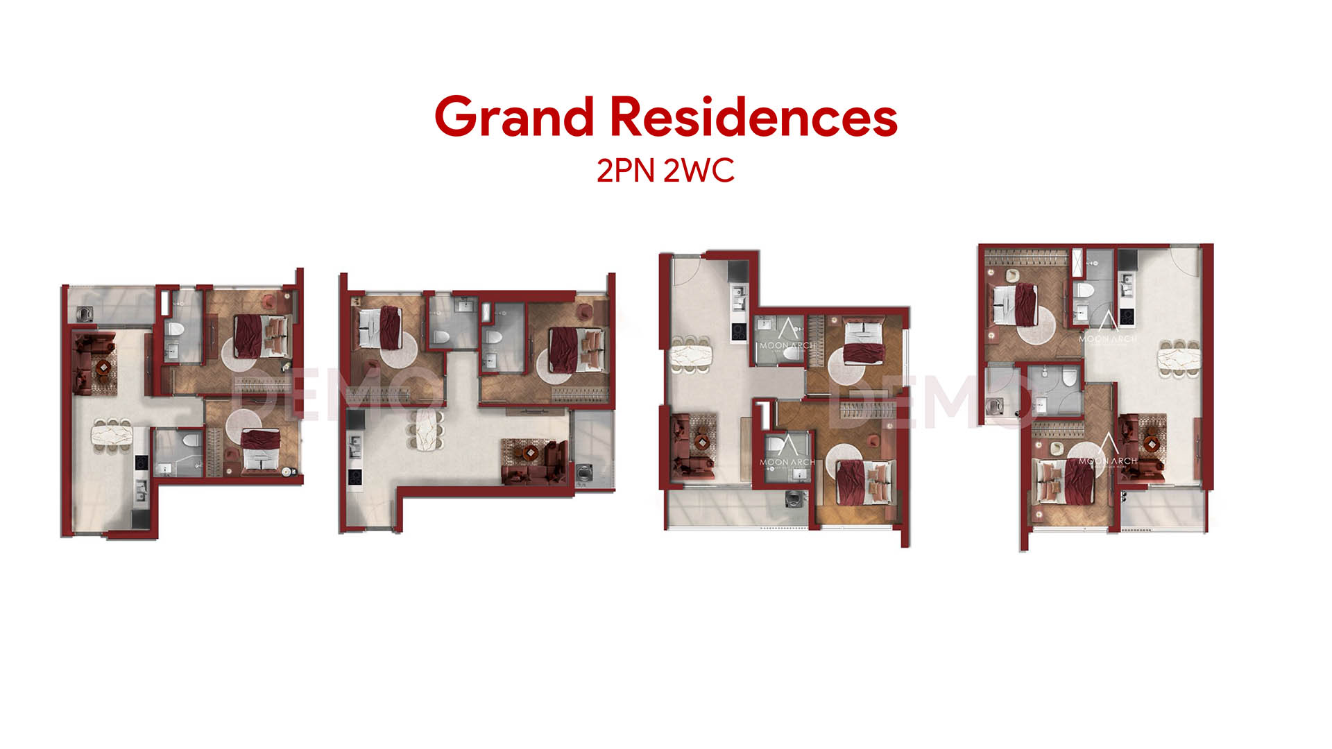 Mặt bằng Căn 2 phòng ngủ 2 Wc lusso saigon