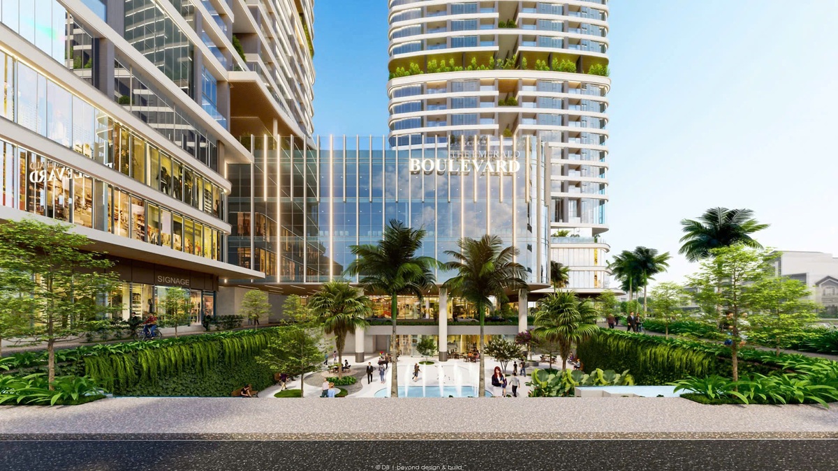 Khu vực thương mại khối đế tại chung cư The Emerald Boulevard