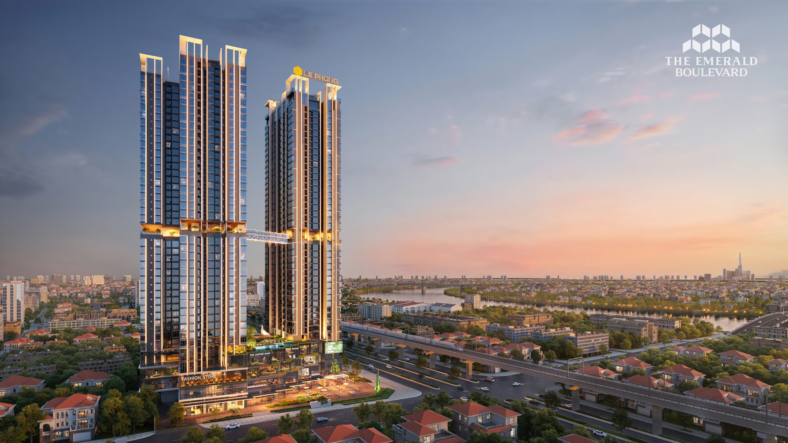 Phối cảnh mặt bằng tổng thể The Emerald Boulevard