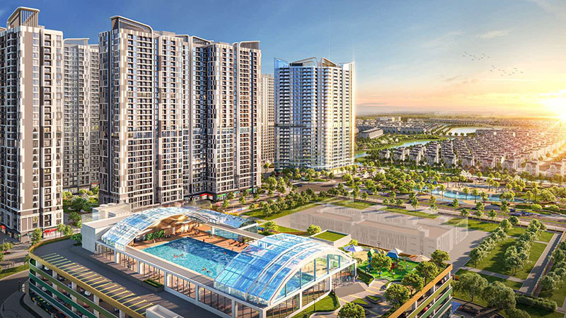 Hình ảnh phối cảnh toàn cảnh 24 tháp chung cư cao tầng tại Vinhomes Sai Gon Park