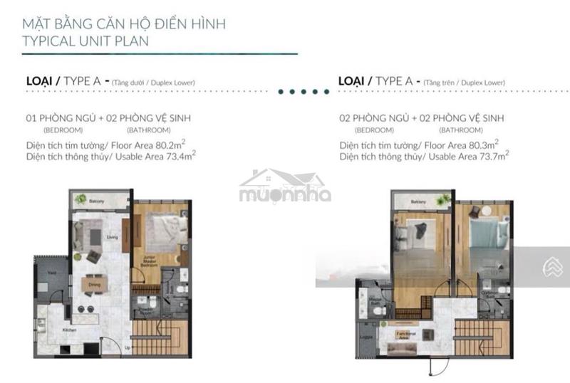 DUPLEX CENTERY 2 TẦNG - 3PN4WC 160.5M2 - CELADON CITY