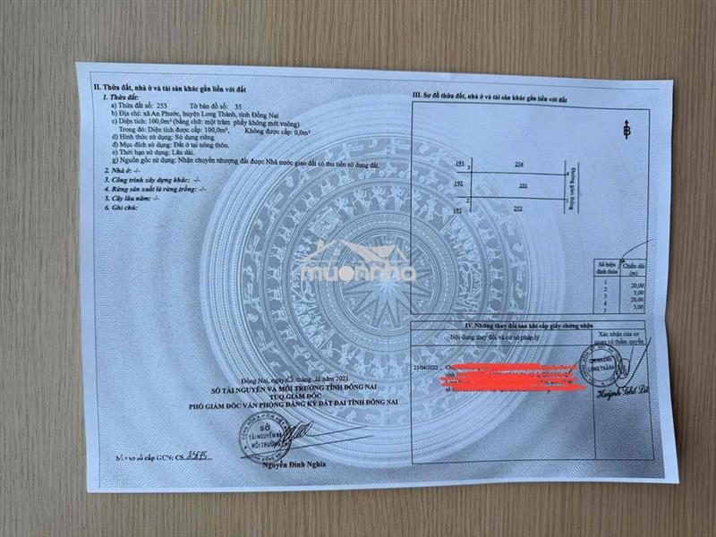 CHÍNH CHỦ CẦN BÁN LÔ ĐẤT THỔ CƯ 100% XÃ AN PHƯỚC, ĐỒNG NAI