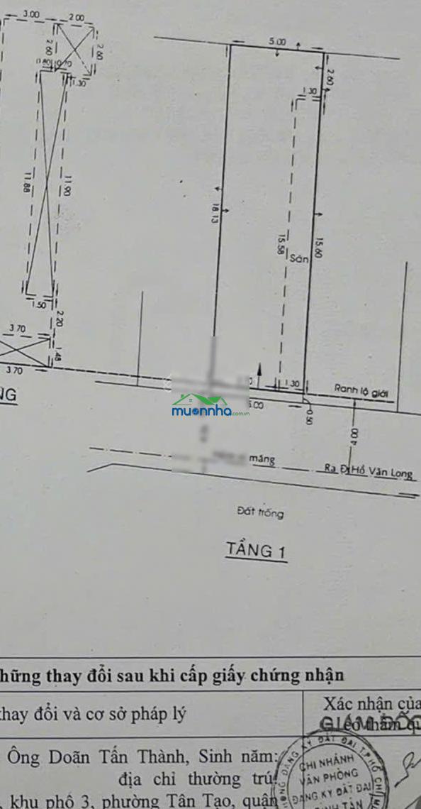 Bán nhà đường hồ văn long, phường tân tạo, bình tân - sổ hồng riêng - ngộp bank - 95m2 - giá 5,1 tỷ
