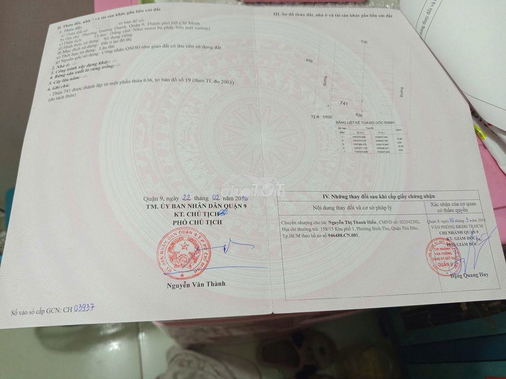 Bán đất thổ cư ngay khu đô thị vinhomes quận 9 - 4