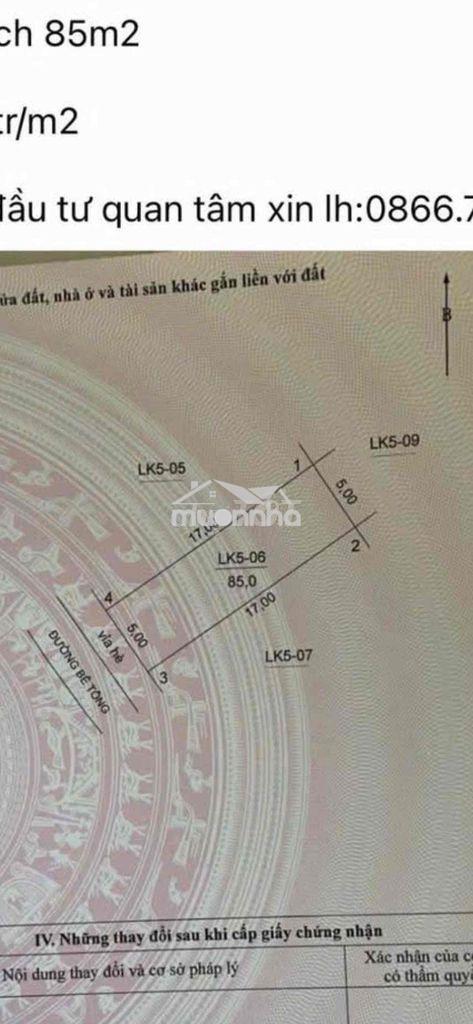 * 🔥 Đất hà nội giá tỉnh – 85m2 full thổ cư – tiềm năng nhân x ,zá loan