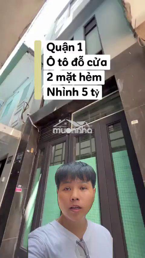 Bán nhà quận 1, hẻm ô tô, 3pn, nở hậu 5m, sát phố tây