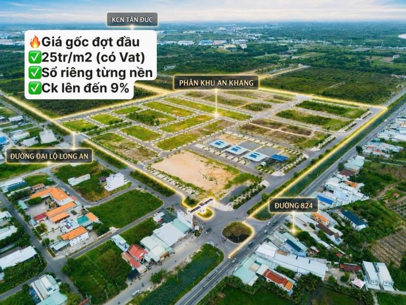 Đất nền trung tâm long an giá gốc đợt đầu. 6x20m giá chỉ từ 2.8t thanh toán giãn 15-20th