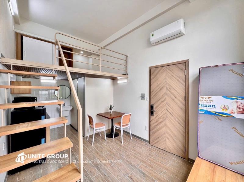 Phòng trọ có gác máy lạnh tông gỗ mới setup siêu mới gần đh văn hiến và đầm sen - 3