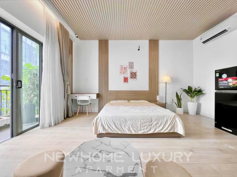 Cho thuê 1pn bancol 60m2 rộng rãi ngay huỳnh văn bánh - nguyễn văn trỗi giá cực tốt, hầm xe, thang máy, máy giặt riêng từng phòng