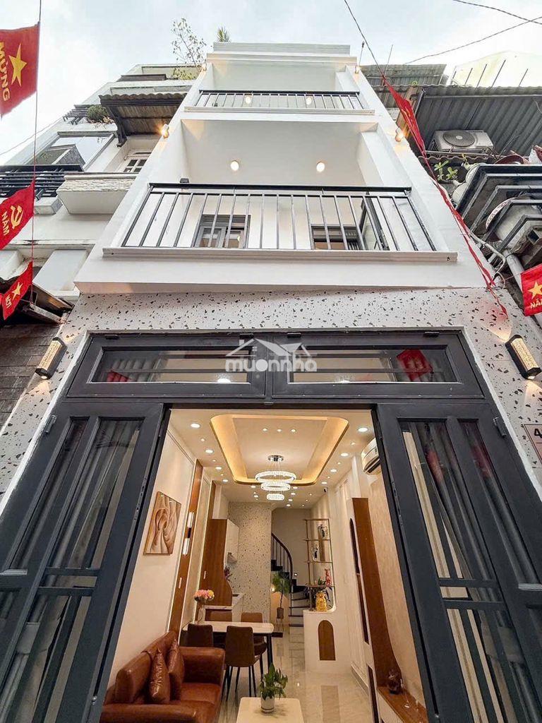 Nhà 4 tầng ngay cao văn lầu, 3 pn 4wc, hẻm xe hơi 5m, kế ub quận 6