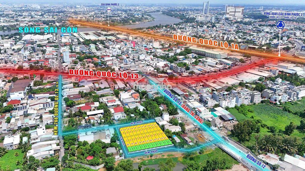 Mở bán 22 lô đất f0 sát mặt tiền ql13 , thông ra chân cầu bà cả siêu v - 2