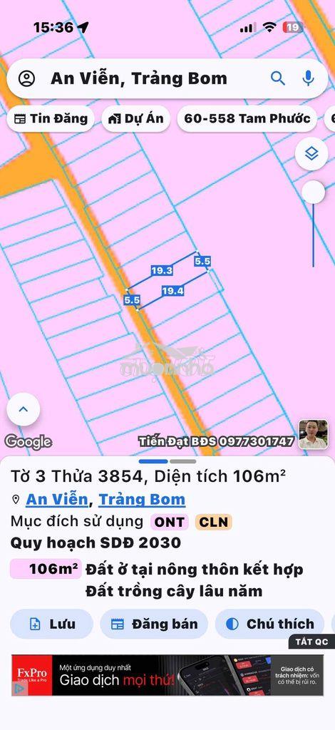 Ấp 3 an viễn, ngay trung tâm hành chánh xã; 106m2 thổ cư 80m - 2