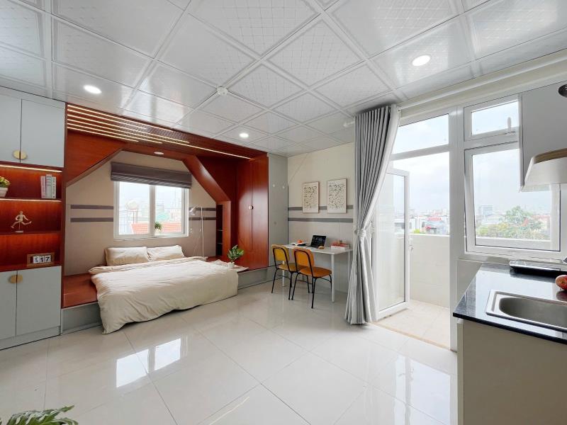Căn hộ full nội thất có máy giặt riêng - ban công mặt tiền đường - nhà thang máy - ngay dh văn lang, iuh - 2