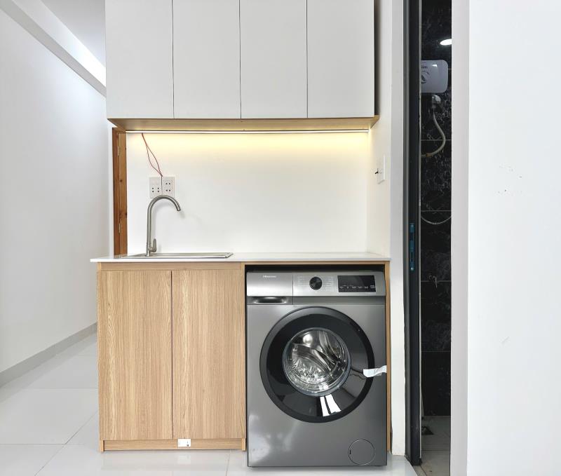 Cho thuê căn hộ đinh bộ lĩnh | 45m² | ban công | máy giặt riêng | gần hàng xanh, quận 1  - 4