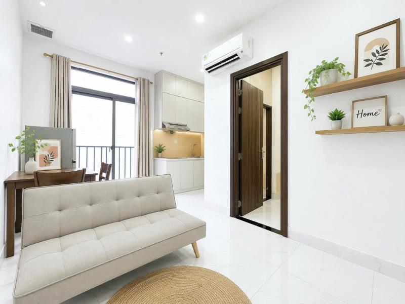 Thuê ngay căn hộ ban công tách bếp riêng biệt 45m2 rộng thoáng sát q1 thuận tiện di chuyển an ninh  - 2