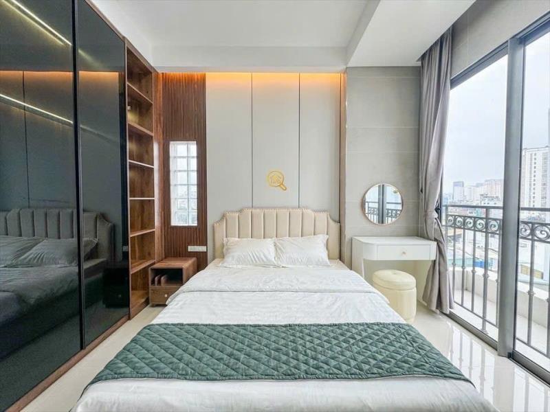 Cho thuê studio 1 phòng ngủ ban công thang máy gần quận 1 - hàng xanh - cầu sài gòn - landmark81 - 2
