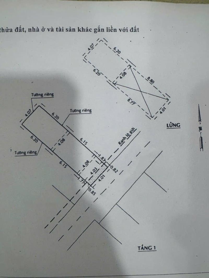 62m2 - mặt tiền - ko quy hoạch - ko lỗi - tùng thiện vương - 6.5 tỷ - 2