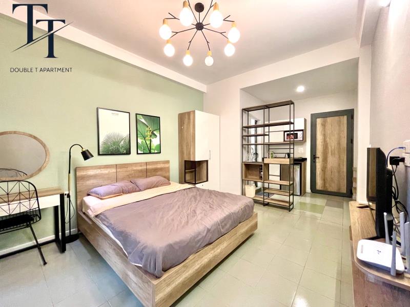 Cho thuê studio ban công 30m2 có thang máy ngay công viên lê văn tám - hồ con rùa - nhà thờ tân định - 4