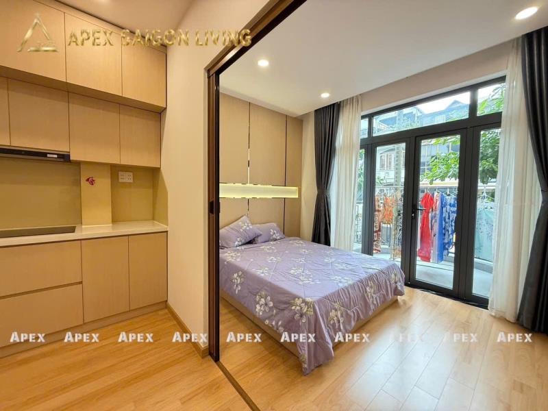 Cho thuê căn hộ 1 phòng ngủ ban công sáng thoáng full nội thất gần chợ bà chiểu tiện đi trung tâm bùi đình tuý bình thạnh  - 4