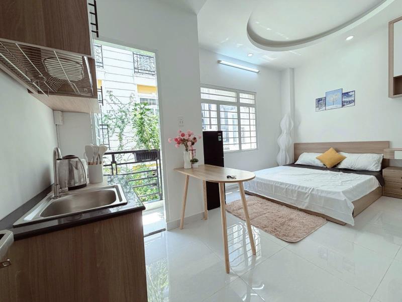 Cho thuê căn hộ nguyễn xí bình thạnh, phòng mới 1 phòng ngủ có ban công lớn, full nội thất - 4