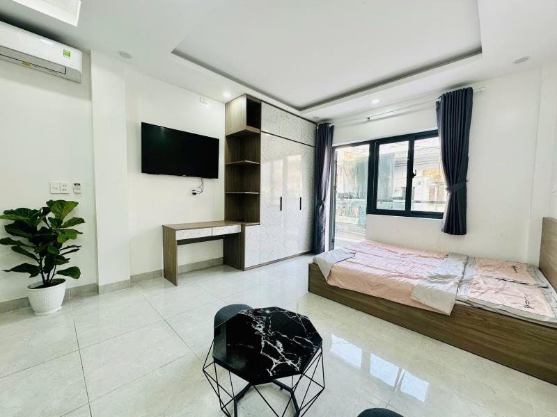 Thuê ngay căn studio ban công lớn full nội thất ngay đường bình quới gần cư xá thanh đá , ngã tư hàng xanh giáp quận 1,3  - 2