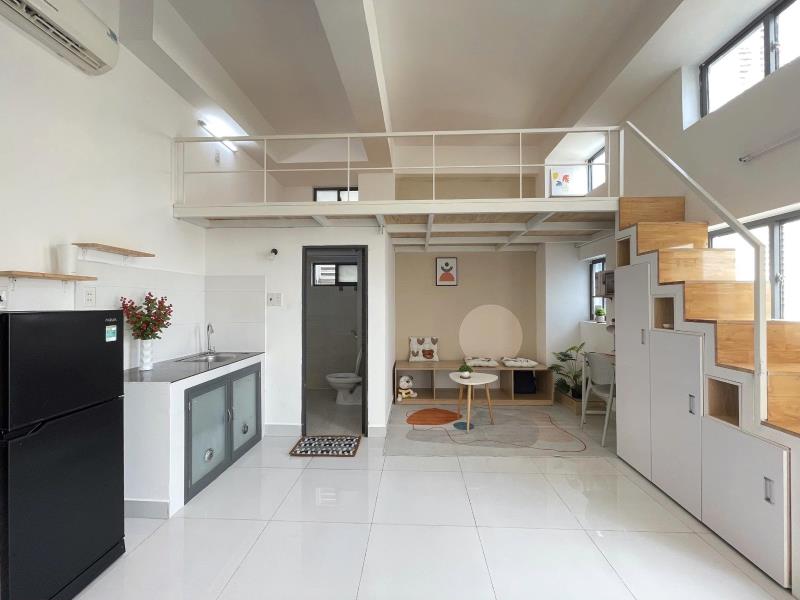 Thuê ngay căn hộ có gác ban công full nội thất 38m2 ngay điện biên phủ gần võ thị sáu quận 3 giáp quận 1 khu an ninh tốt - 2