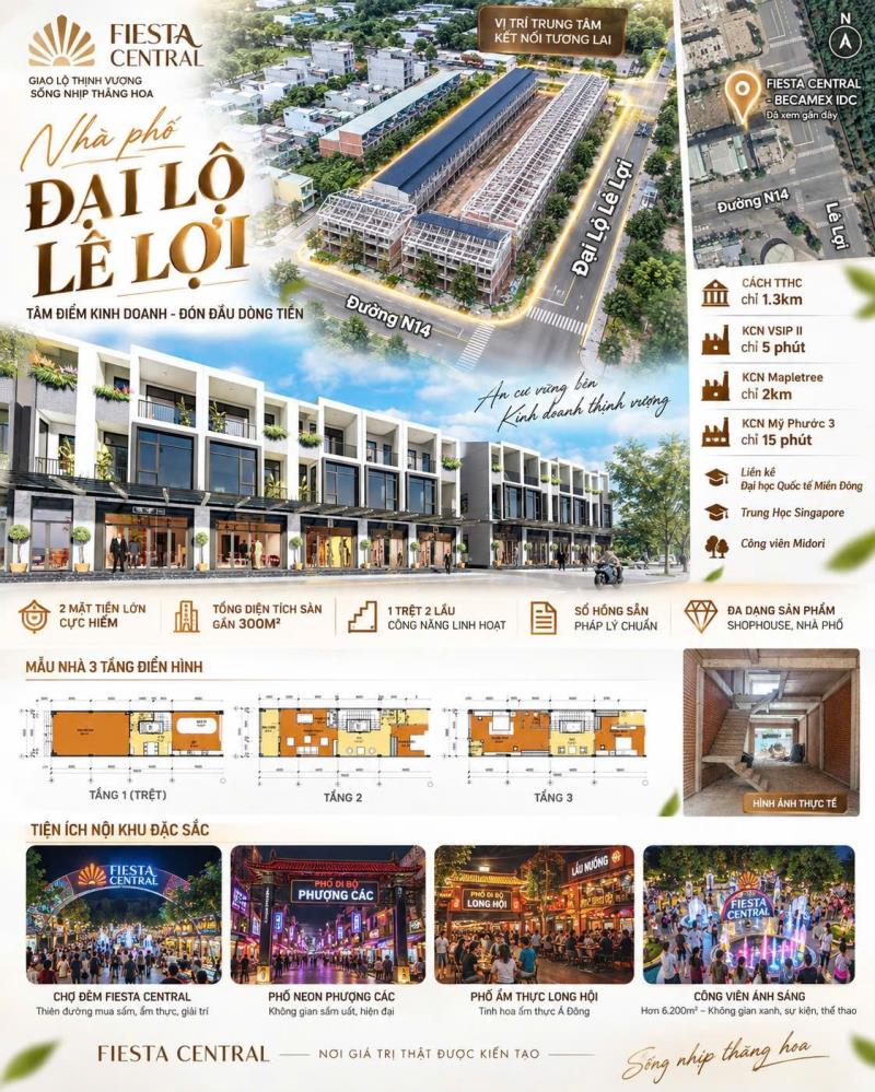 🔥 4,6 tỷ – shophouse 2 mặt tiền lê lợi | 150m² full thổ cư- 03294198811