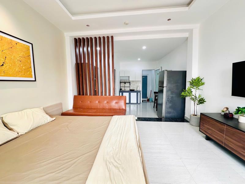 Cho thuê căn hộ 1pn - 40m2 - ban công - full nội thất - gần ngã tư hàng xanh, giáp quận 1 - 4