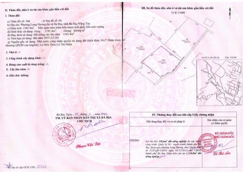 Chính chủ cần vốn làm ăn bán đất p.long hương 1541,4m2 giá chỉ 10.5 tỷ -lh 0935512*** - 4