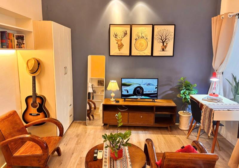 Cho thuê căn hộ 1pn ban công, decor đẹp ngay cầu thị nghè bình thạnh giáp q1 - 3