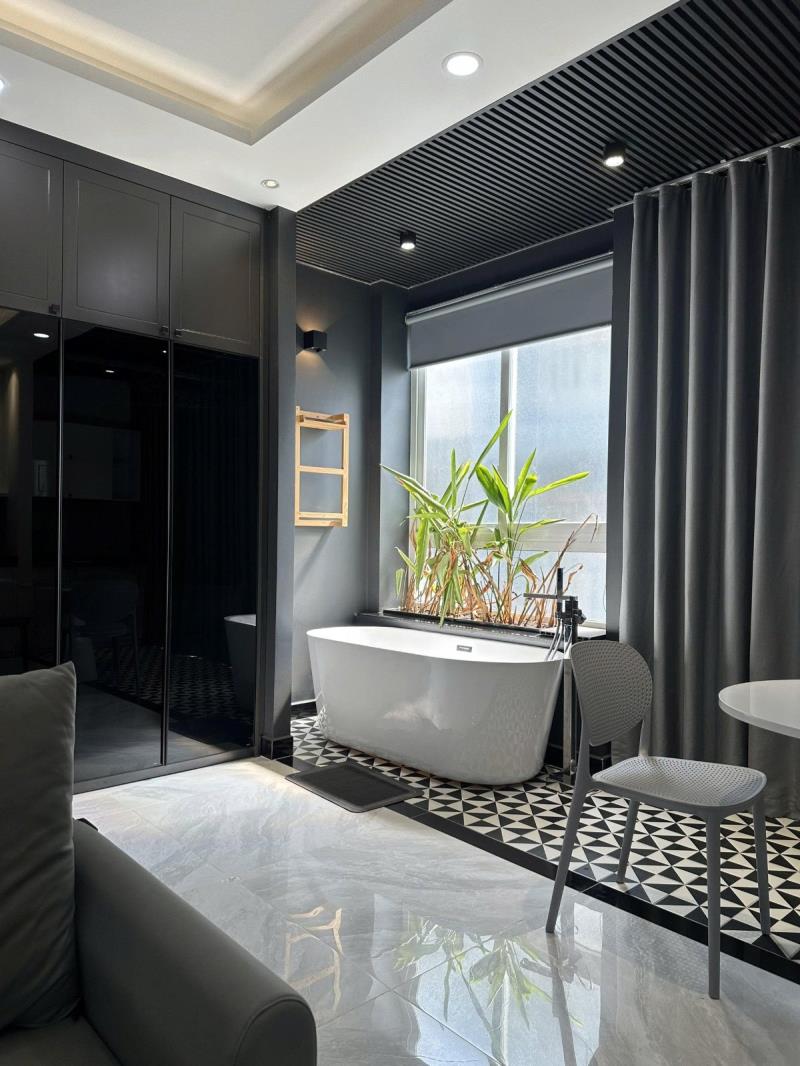 🖤 Căn hộ tone đen thiết kế hiện đại | tân bình full nội thất, cửa sổ lớn | cộng hòa k300 | gần sân bay tân sơn nhất, nhà ga t3, lăng cha cả, hoàng văn thụ, trường chinh, bảy hiền, chợ phạm văn hai - 2