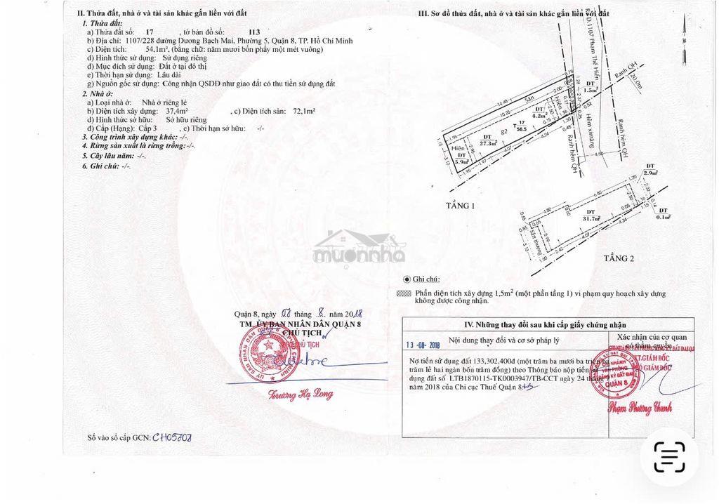 Nhà bán dự phóng ra 2 mặt tiền chỉ 6ty5 - 4